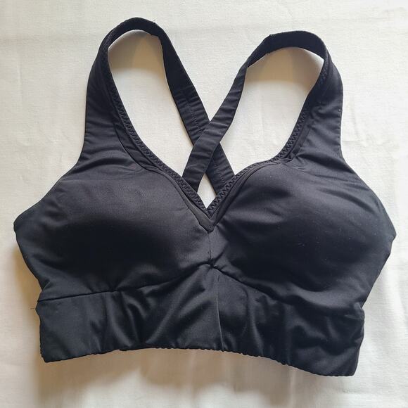 Athleta Be Bold Criss Cross Back Black Sports Bra Athletic Gym 591282 Size S - Picture 1 of 8